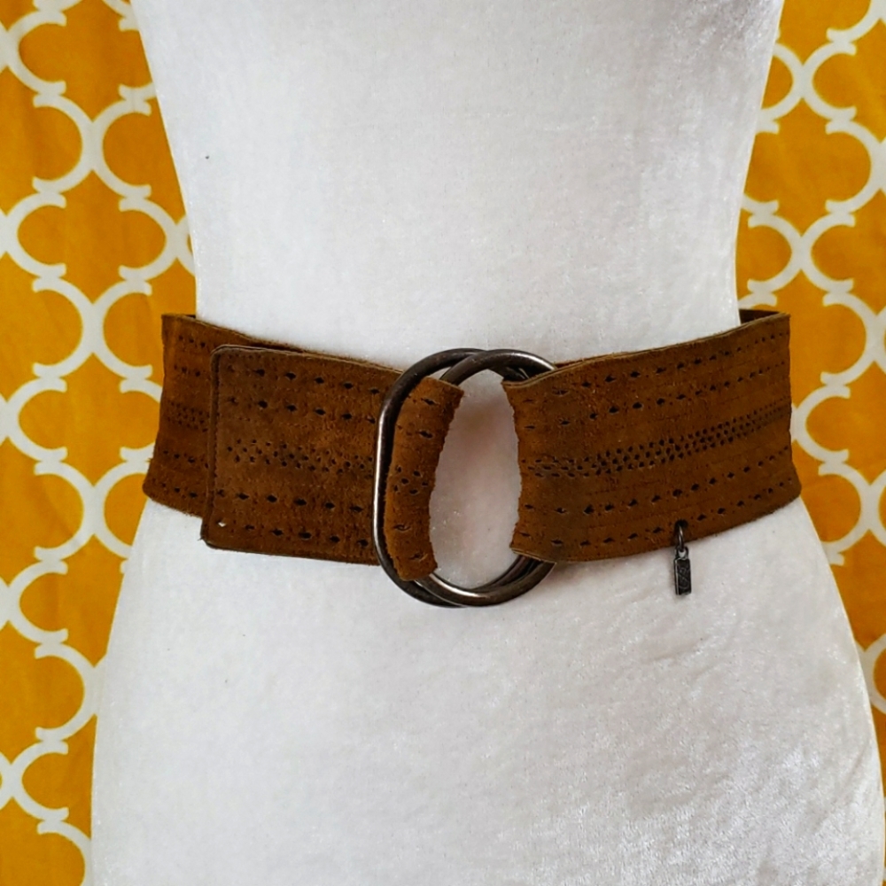 GORGEOUS VINTAGE YVES ST LAURENT BROWN SUEDE BELT